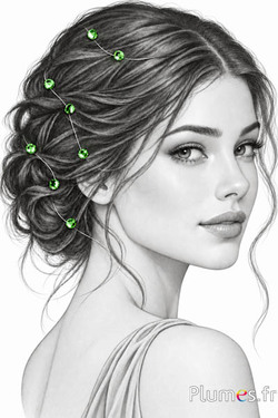 Magnetisch haaraccessoire - 8 strasssteentjes, 26 cm - groen